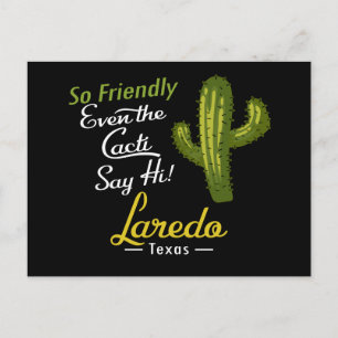 Laredo Cactus Funny Retro Postcard