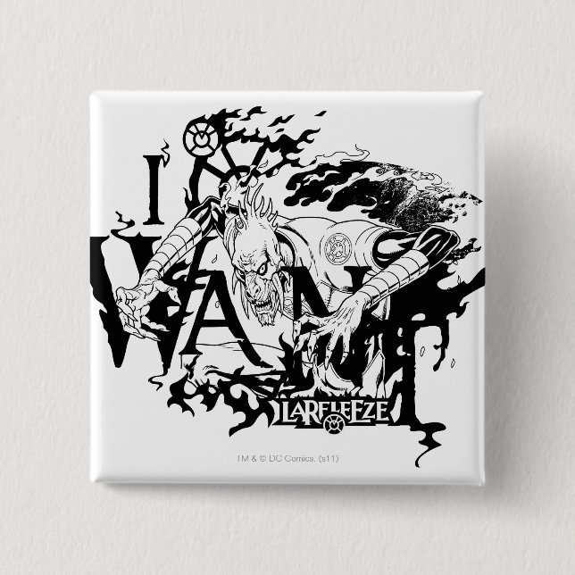 Larfleeze - Agent Orange 13 2 Inch Square Button (Front)