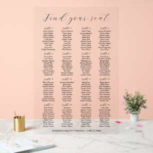 Large 16 Tables 24x36 Seating Chart Wedding