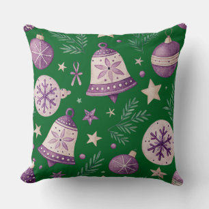 Large 20" x 20" Christmas Throw Pillow with Purple