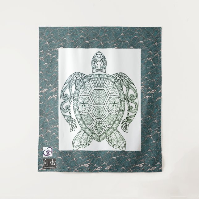 LARGE (68" x 80") TURTLE TAPESTRY (Front)