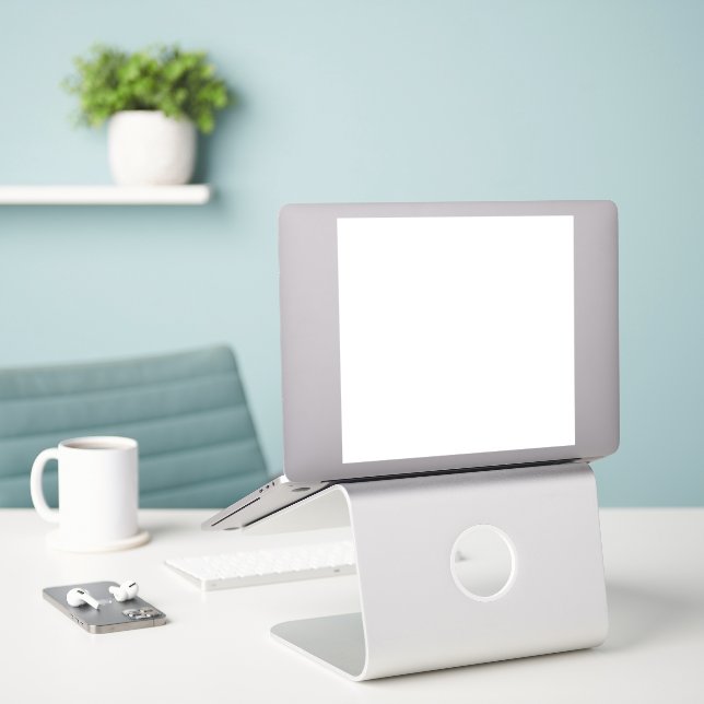 Large 8" x 8" Size Vinyl Sticker – Add Your Art (Laptop On Desk)