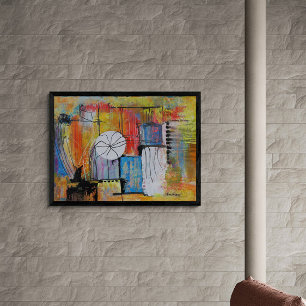 Large Abstract Acrylic Painting Poster