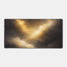 Large Abstract Golden Nebula Mouse Pad