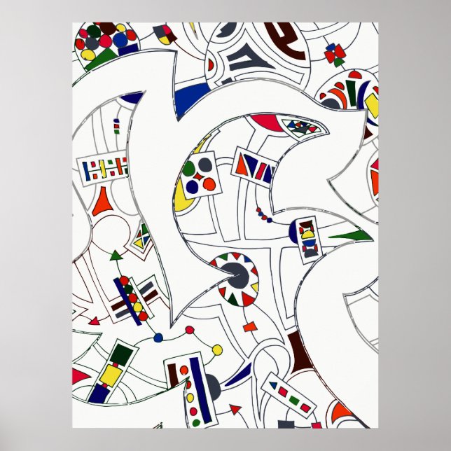 Large Abstract  Ink Drawing Poster (Front)
