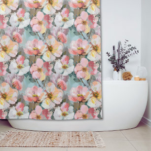 Large Abstract Pink Floral Print