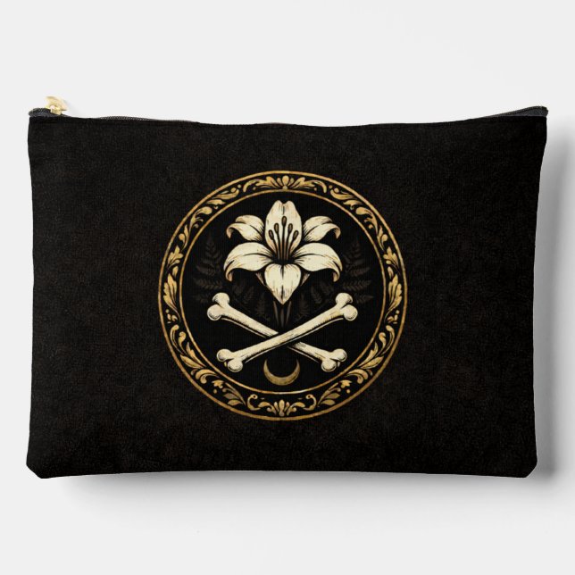Large Accessory Pouch | Dark Academia Lily & Bones (Front)