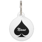Large ace of spades name pet tag for dogs and cats