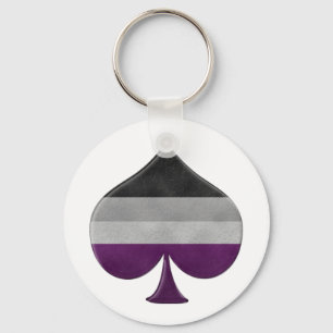 Large Ace Symbol in Asexual Pride Flag Colors Keychain