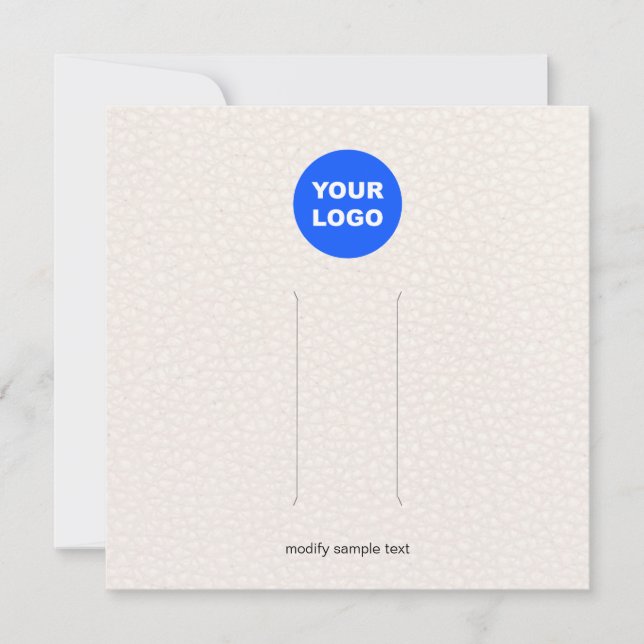 Large Add Logo Leather Hair Clip Display Invitation (Front)