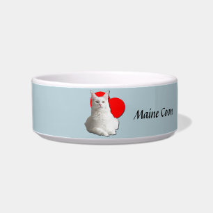 Large American Maine Coon Cat Love Heart Moggy  Bowl