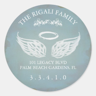 Large Angle Wing Return Address Sticker