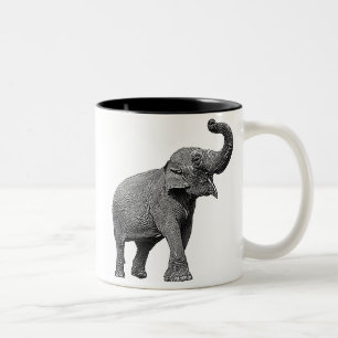 LARGE ASIAN ELEPHANT - INDIAN ELEPHANT Two-Tone COFFEE MUG