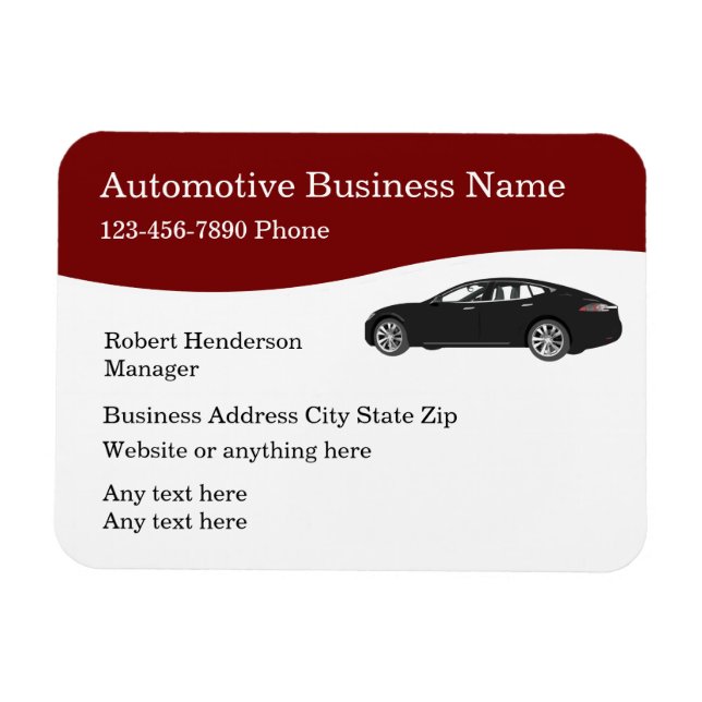 large Automotive Flexible Business Magnets (Horizontal)