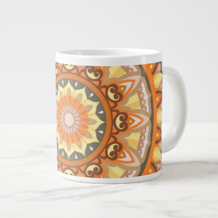 Large Autumn Mandala Warm Cozy Fall Design Pattern Coffee Mug