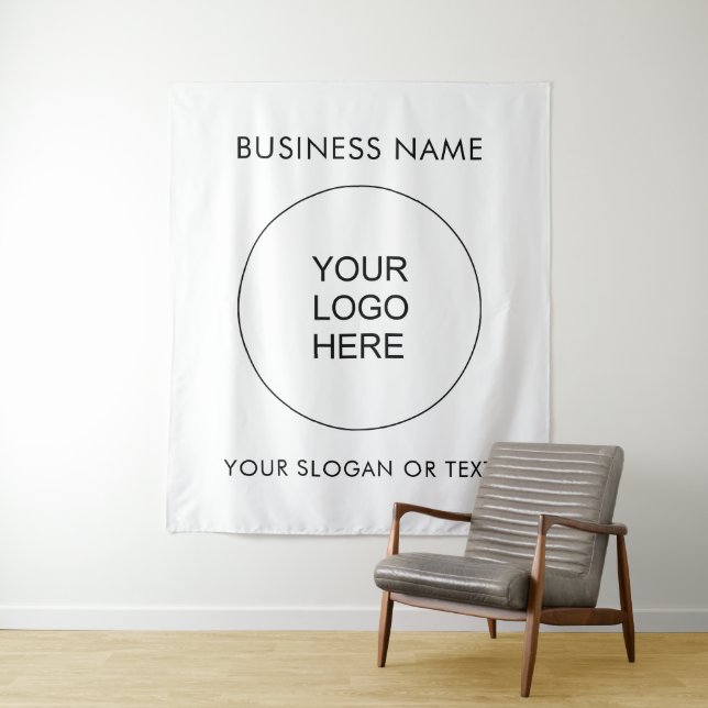 Large Backdrop Your Logo Slogan Text Vertical Tapestry (In Situ)