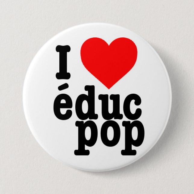 Large Badge I coils pop educ 3 Inch Round Button (Front)