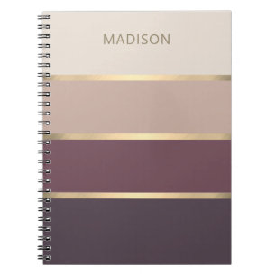 large bande carnet monogramme moderne rayé