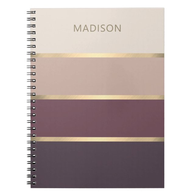 large bande carnet monogramme moderne rayé (Devant)
