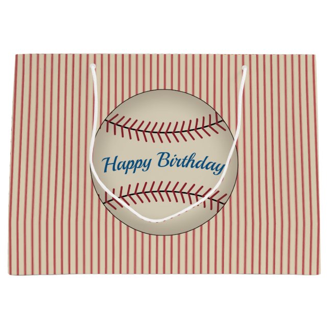 Large Baseball Birthday Gift Bag (Front)