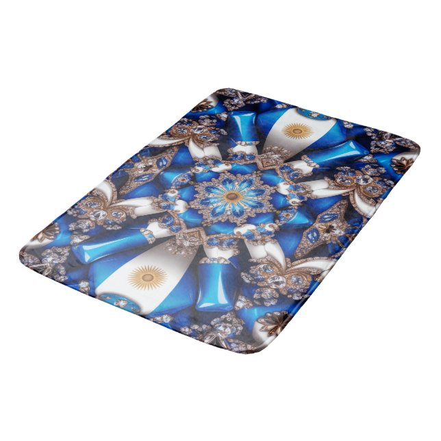 Large bath mat with Argentinian Colours (Angled)