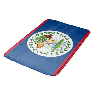 Large bath mat with flag of Belize