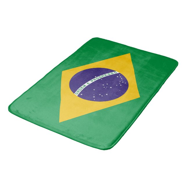 Large bath mat with flag of Brazil (Angled)