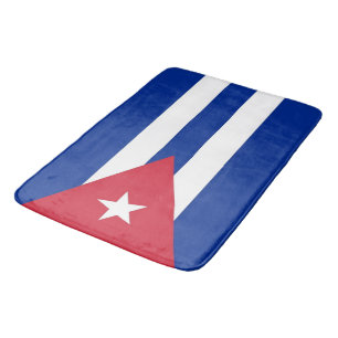 Large bath mat with flag of Cuba