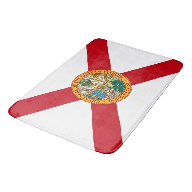 Large bath mat with flag of Florida, USA (Angled)