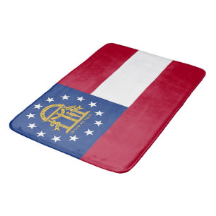 Large bath mat with flag of Georgia, USA