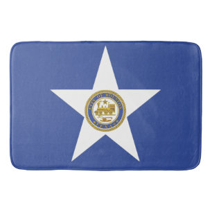 Large bath mat with flag of Houston