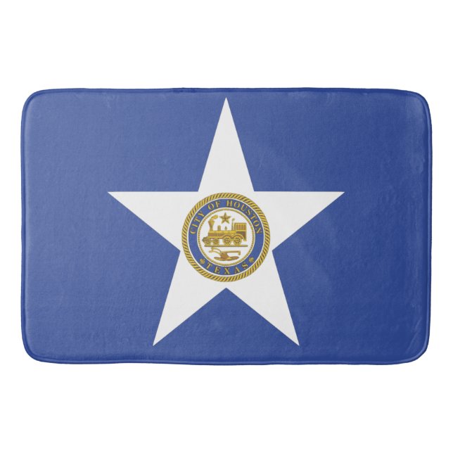 Large bath mat with flag of Houston (Front)