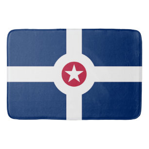 Large bath mat with flag of Indianapolis