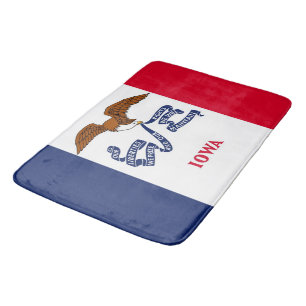 Large bath mat with flag of Iowa, USA