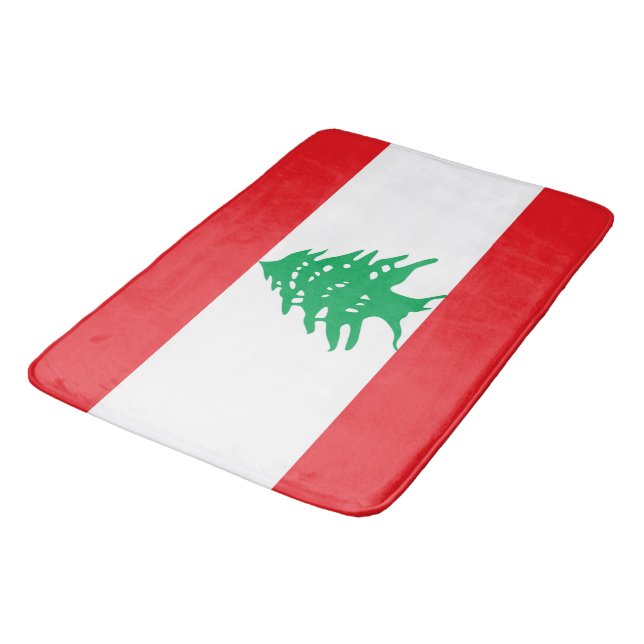 Large bath mat with flag of Lebanon (Angled)