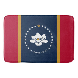 Large bath mat with flag of Mississippi, USA
