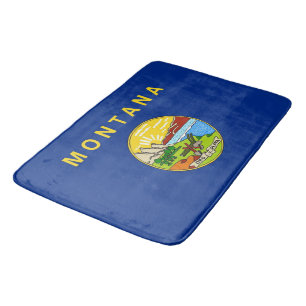 Large bath mat with flag of Montana, USA