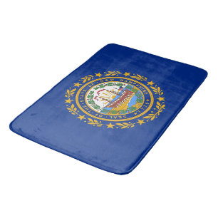 Large bath mat with flag of New Hampshire, USA