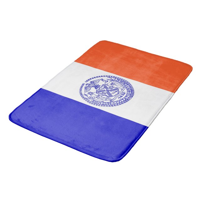 Large bath mat with flag of New York, USA (Angled)