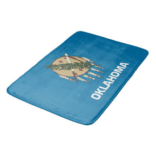 Large bath mat with flag of Oklahoma State, USA