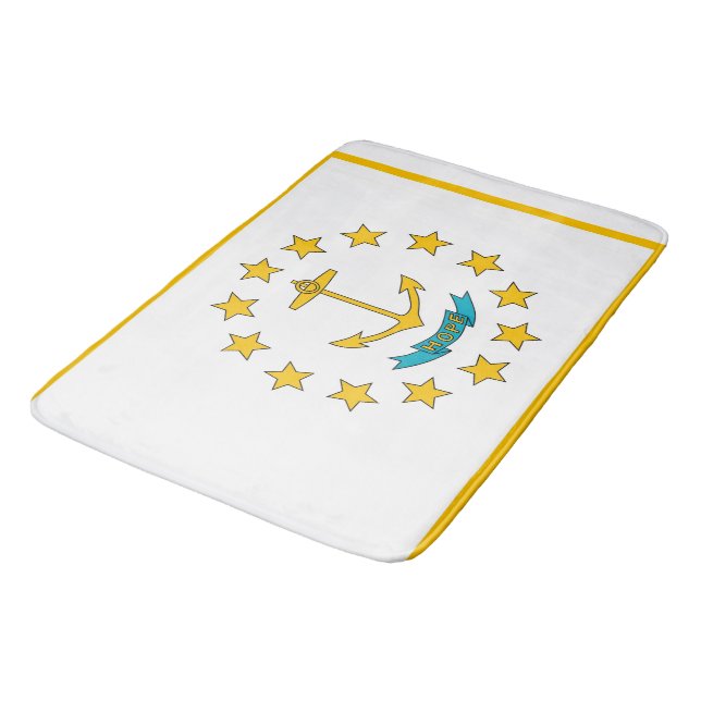 Large bath mat with flag of Rhode Island, USA (Angled)
