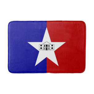 Large bath mat with flag of San Antonio