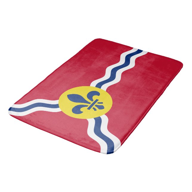 Large bath mat with flag of St. Louis, Missouri (Angled)