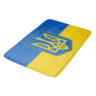 Large bath mat with flag of Ukraine