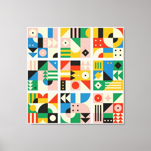 Large Bauhaus Art Canvas Print 15 -Size Adjustable (Front)