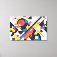 Large Bauhaus Art Canvas Print 7 (Size Adjustable)