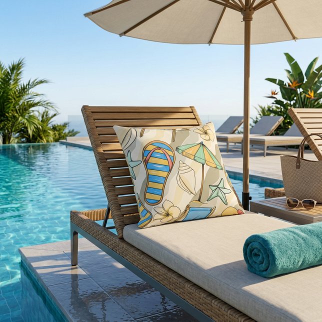 Large Beach  Outdoor Pillow (Creator Uploaded)
