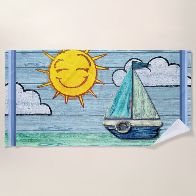 Large beach towel no text Driftwood Beach (Front)