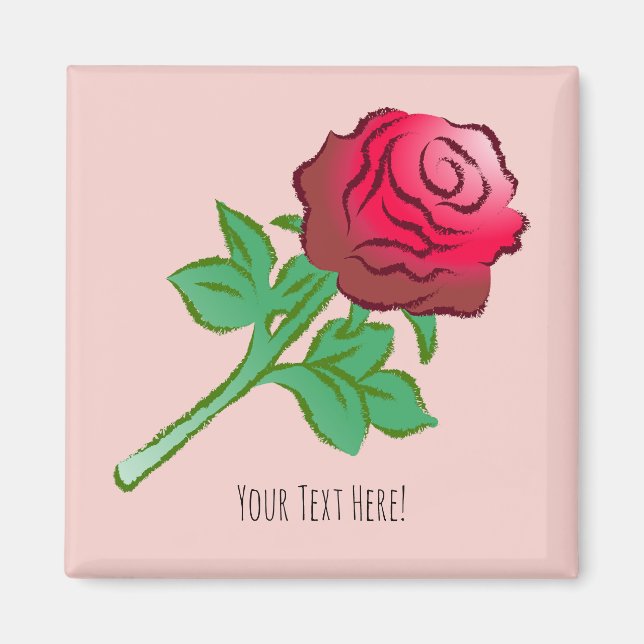 Large Beautiful Red Rose Magnet (Front)