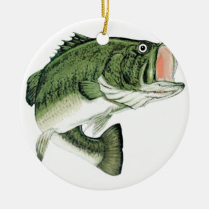 Large Big Mouth Bass Ceramic Ornament